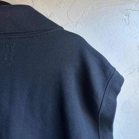Abercrombie & Fitch Cropped Sweatshirt Half Zip Sleeveless Pullover Black Sz L - Picture 4 of 10